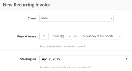 Automatic recurring invoices