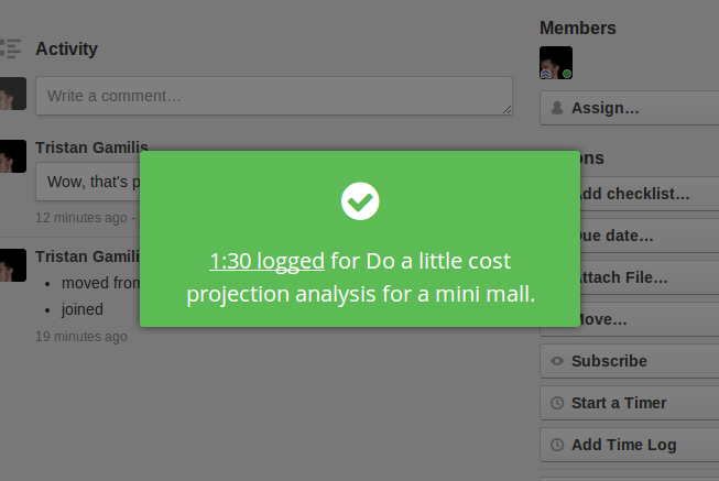 Track time quickly and easily, directly from Trello
